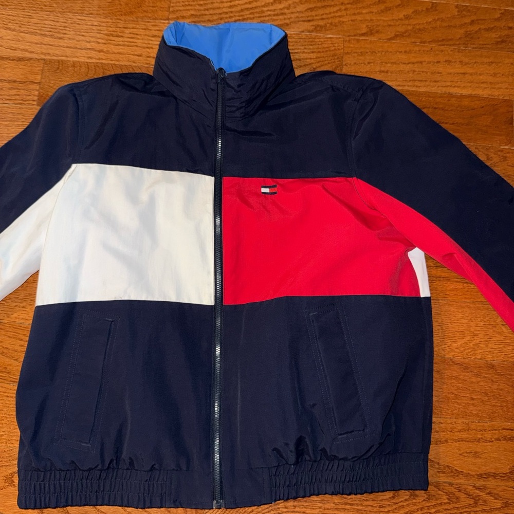 Tommy Hilfiger Colorblock Windbreaker Jacket - Navy/Red/White reversible - Picture 2 of 5